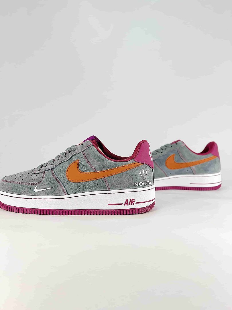 NOCTA x Nike Air Force 1 Low Grey Orange Pink Air Sneakers