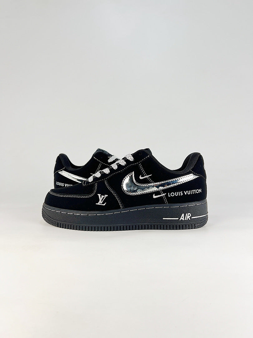 Louis Vuitton x Nike Air Force 1 Low Black Silver Air Sneakers