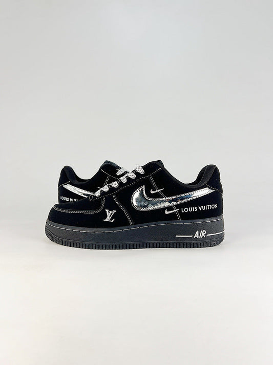 Louis Vuitton x Nike Air Force 1 Low Black Silver Air Sneakers