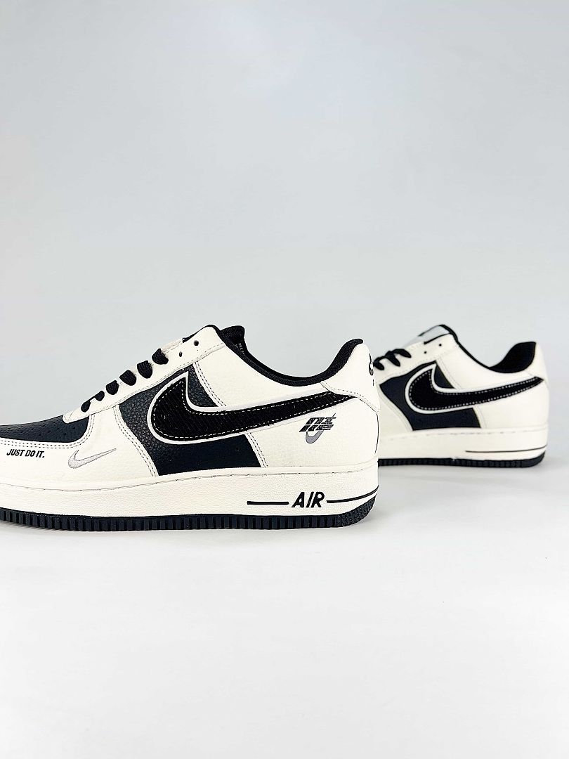Nike Air Force 1 Low White Black Just Do It Air Sneakers