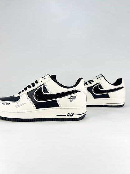 Nike Air Force 1 Low White Black Just Do It Air Sneakers