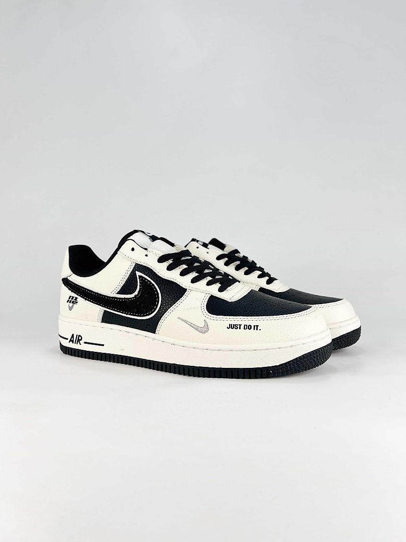 Nike Air Force 1 Low White Black Just Do It Air Sneakers