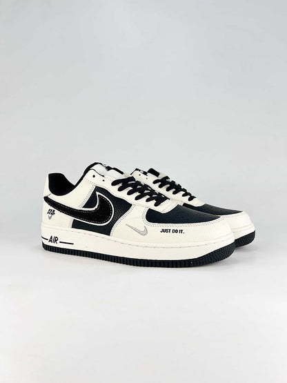 Nike Air Force 1 Low White Black Just Do It Air Sneakers