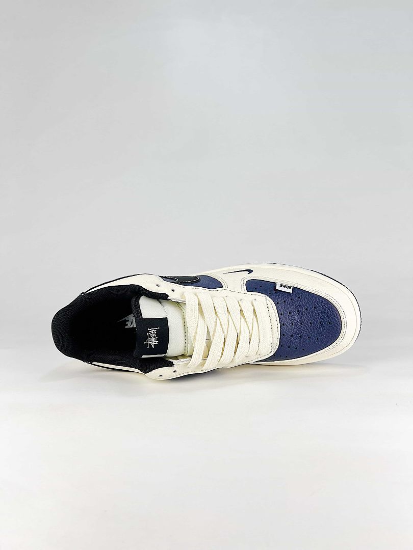 Nike Air Force 1 07 Low HO7788-105 Stussy Graphic Detail Sneakers White Navy Black