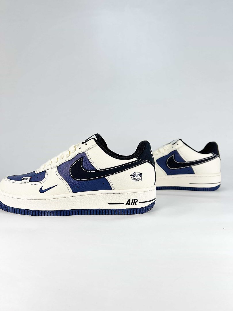 Nike Air Force 1 07 Low HO7788-105 Stussy Graphic Detail Sneakers White Navy Black