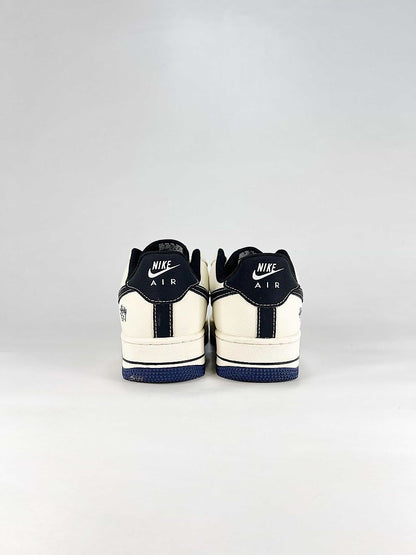 Nike Air Force 1 07 Low HO7788-105 Stussy Graphic Detail Sneakers White Navy Black