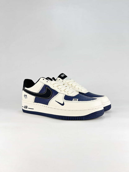 Nike Air Force 1 07 Low HO7788-105 Stussy Graphic Detail Sneakers White Navy Black