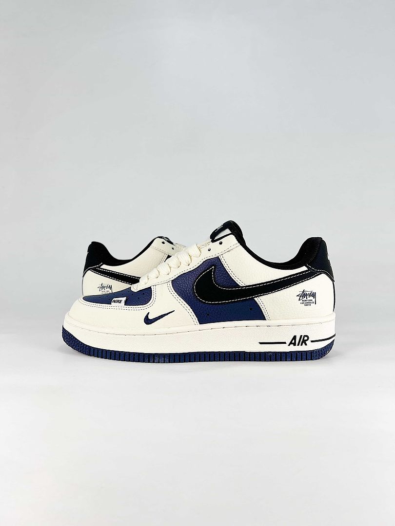 Nike Air Force 1 07 Low HO7788-105 Stussy Graphic Detail Sneakers White Navy Black