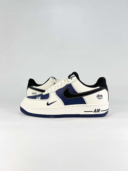 Nike Air Force 1 07 Low HO7788-105 Stussy Graphic Detail Sneakers White Navy Black