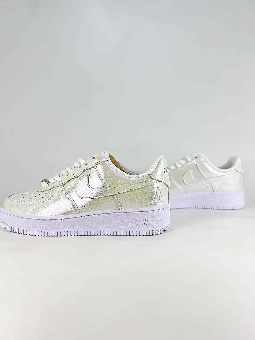 Nike Air Force 1 Low White Silver 12 AM Air Sneakers