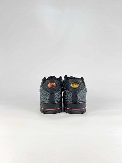 Nike Air Force 1 07 Low IV4451-001 Cracked Texture Sneakers Black Gray