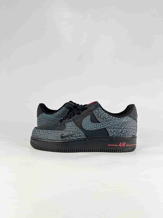 Nike Air Force 1 07 Low IV4451-001 Cracked Texture Sneakers Black Gray