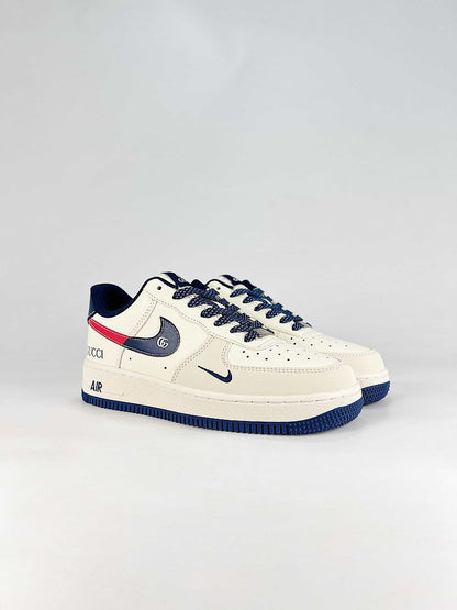 Gucci x Nike Air Force 1 Low White Navy Red GG Air Sneakers