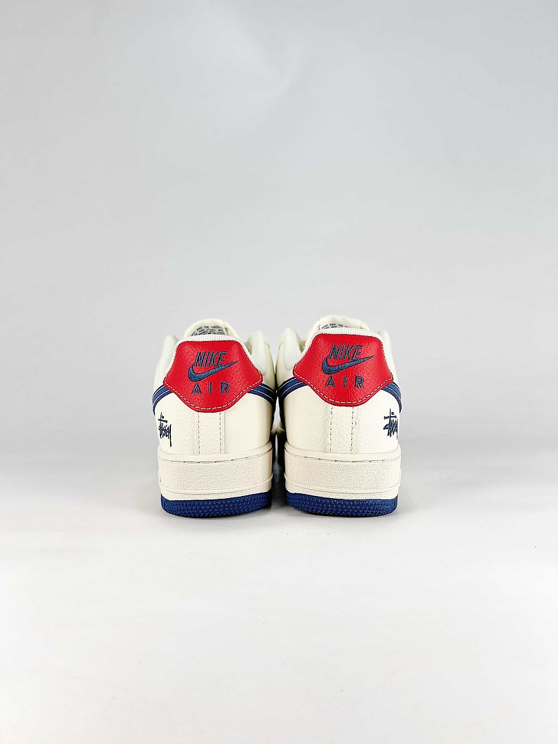 Stussy x Nike Air Force 1 Low White Navy Red Air Sneakers