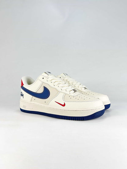 Stussy x Nike Air Force 1 Low White Navy Red Air Sneakers