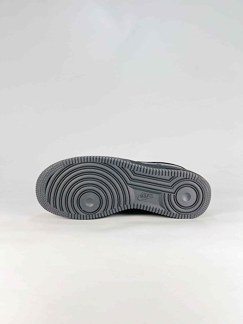 Stussy x Nike Air Force 1 Low Grey Black Textured Air Sneakers