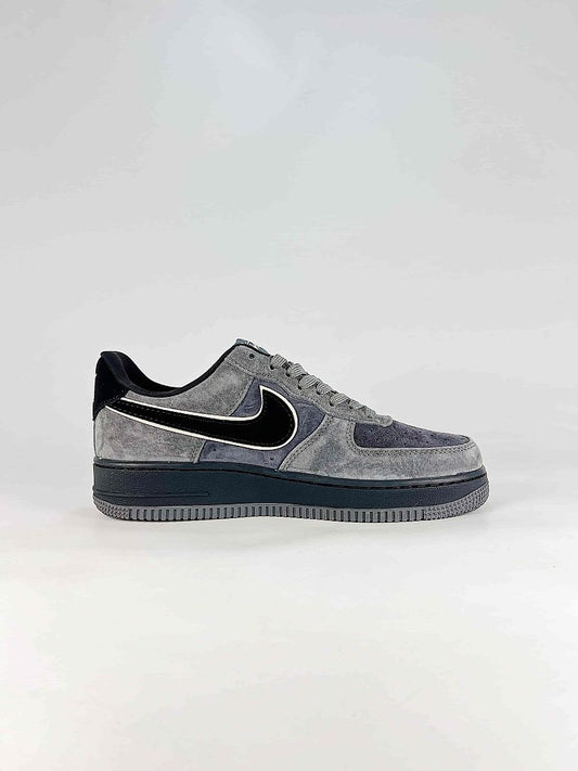 Stussy x Nike Air Force 1 Low Grey Black Textured Air Sneakers