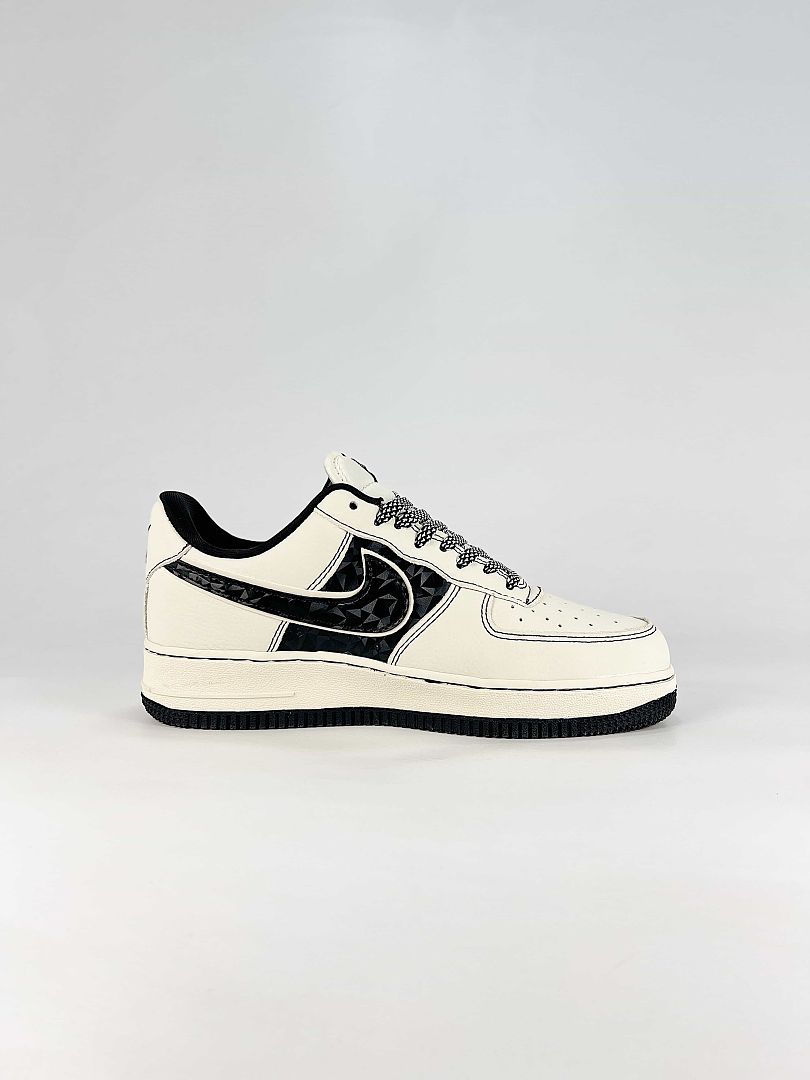 Nike x Drew House Air Force 1 07 Low KD1688-008 Drew Graphic Sneakers Cream Black Yellow