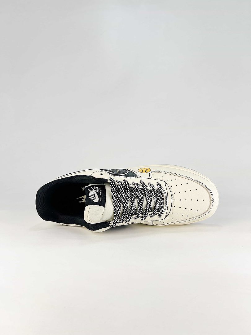 Nike x Drew House Air Force 1 07 Low KD1688-008 Drew Graphic Sneakers Cream Black Yellow