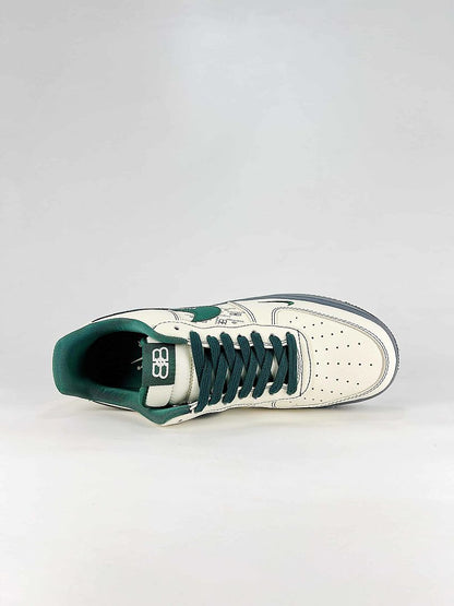 Nike x Balenciaga Air Force 1 07 Low KD1688-009 Logo Graphic Sneakers Cream Green Gray