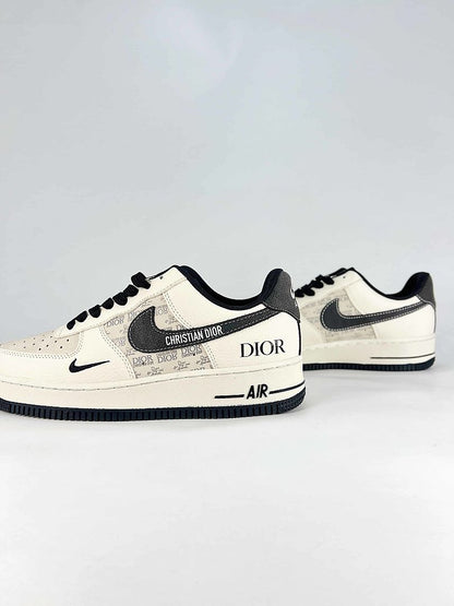 Dior x Nike Air Force 1 Low White Black Christian Dior Air Sneakers