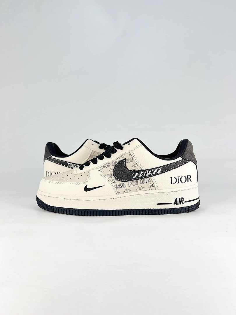 Dior x Nike Air Force 1 Low White Black Christian Dior Air Sneakers
