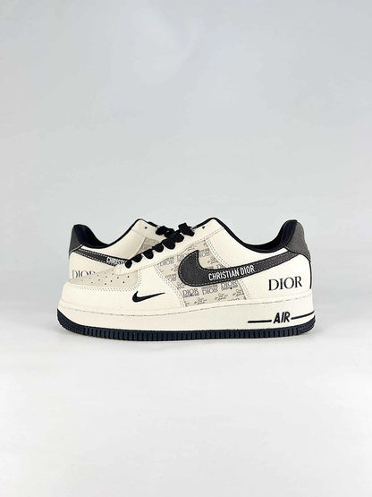 Dior x Nike Air Force 1 Low White Black Christian Dior Air Sneakers