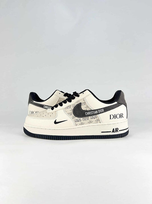 Dior x Nike Air Force 1 Low White Black Christian Dior Air Sneakers