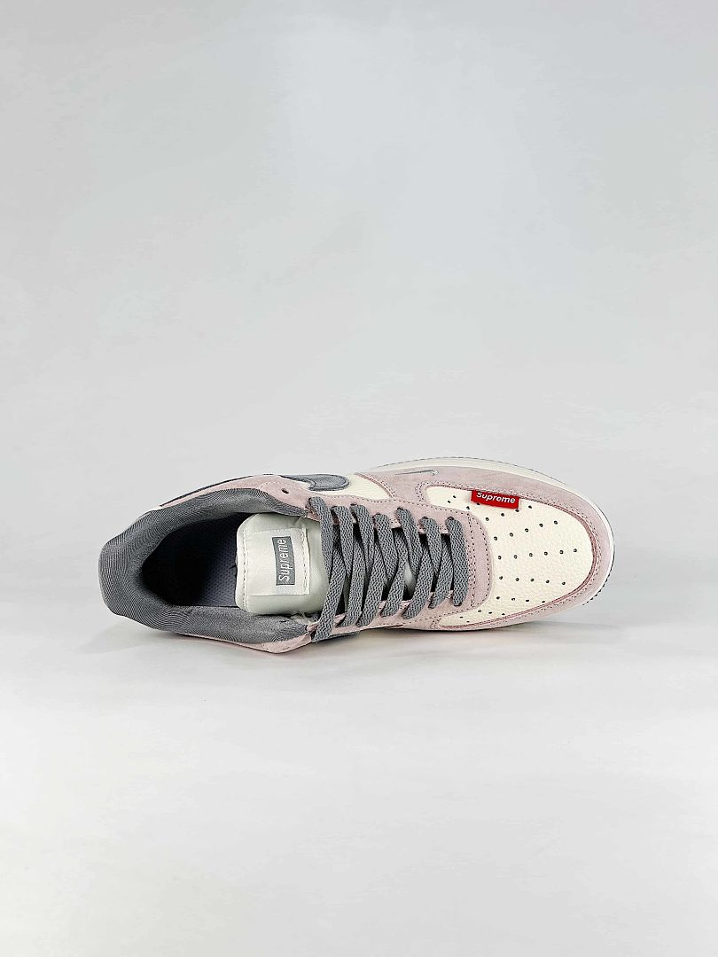 Nike x Supreme Air Force 1 07 Low LF6888-004 Graphic Sneakers Pink Gray White