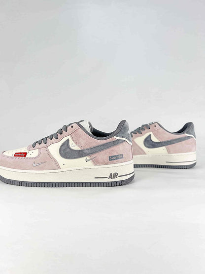 Nike x Supreme Air Force 1 07 Low LF6888-004 Graphic Sneakers Pink Gray White