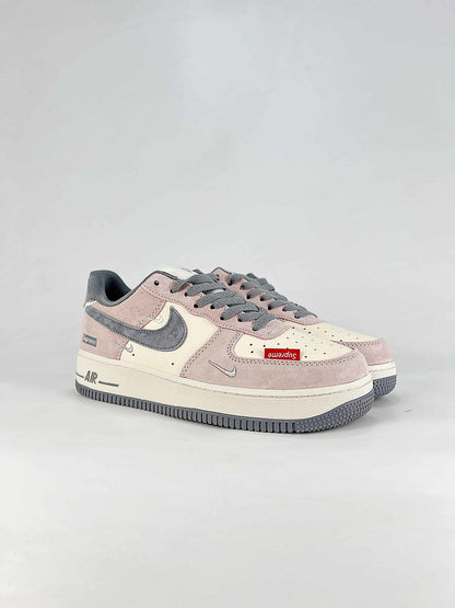 Nike x Supreme Air Force 1 07 Low LF6888-004 Graphic Sneakers Pink Gray White