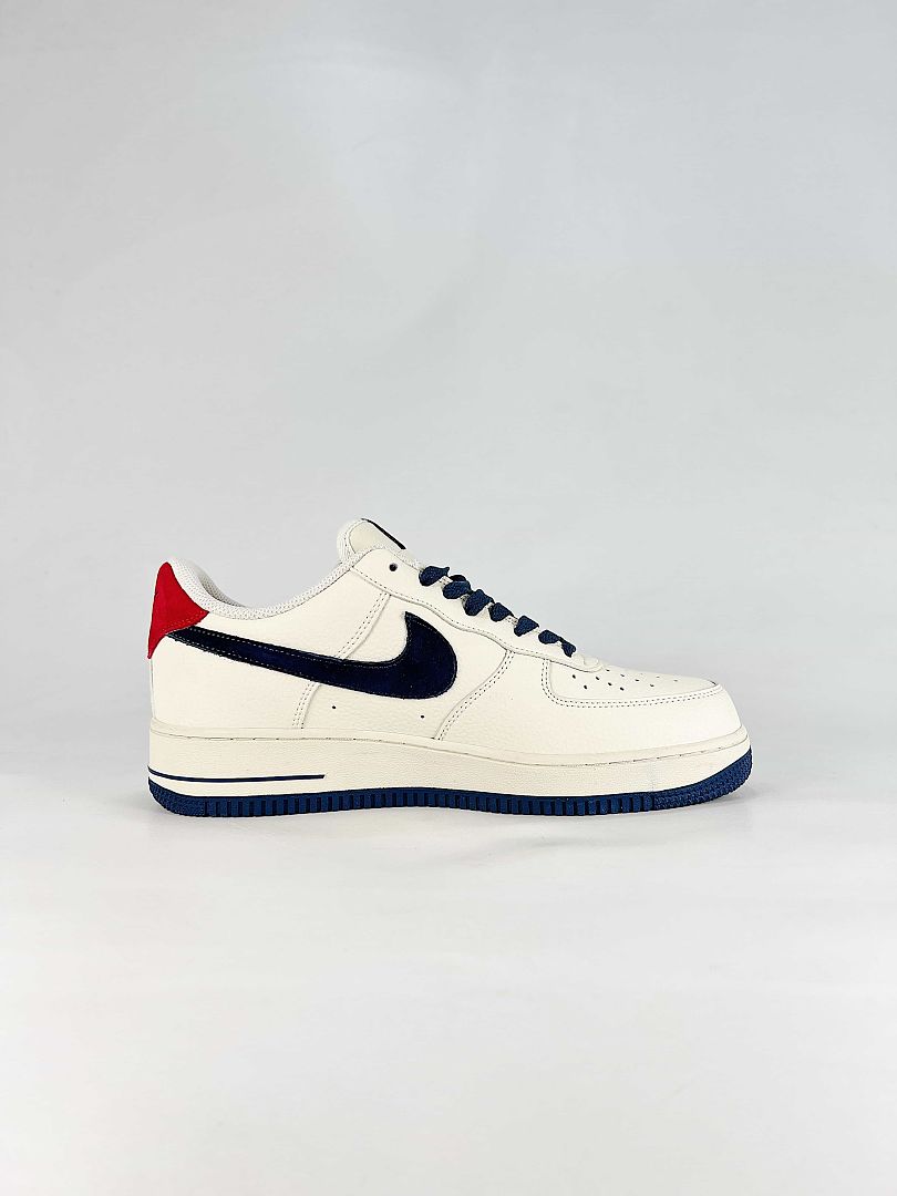 Nike x Louis Vuitton Air Force 1 07 Low LV2288-005 Monogram Graphic Sneakers Cream Navy Red