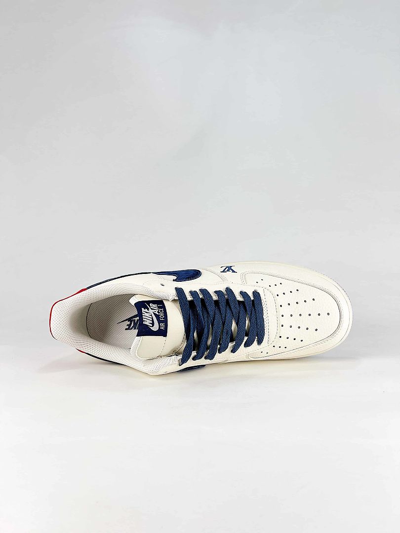 Nike x Louis Vuitton Air Force 1 07 Low LV2288-005 Monogram Graphic Sneakers Cream Navy Red