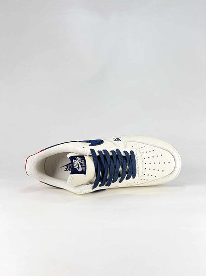 Nike x Louis Vuitton Air Force 1 07 Low LV2288-005 Monogram Graphic Sneakers Cream Navy Red