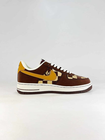 Nike Air Force 1 '07 Low x Louis Vuitton Brown Yellow Sneakers