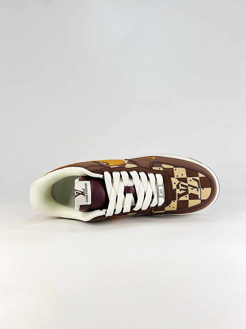 Nike Air Force 1 '07 Low x Louis Vuitton Brown Yellow Sneakers