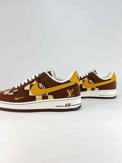 Nike Air Force 1 '07 Low x Louis Vuitton Brown Yellow Sneakers