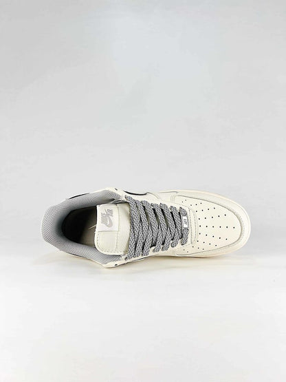 Nike Air Force 1 07 Low SM6668-133 Tonal Logo Detail Sneakers Cream Gray