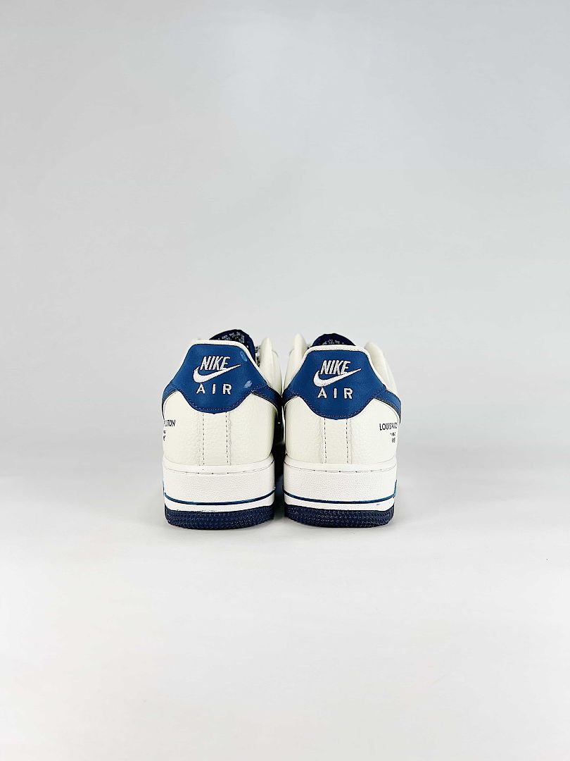 Nike x Louis Vuitton Air Force 1 07 Low WY0655-121 Monogram Graphic Sneakers White Blue Black