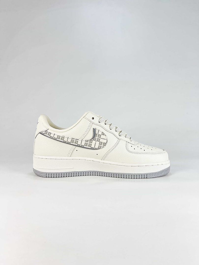 Nike x Givenchy Air Force 1 07 Low WY0655-126 Monogram Graphic Sneakers White Gray