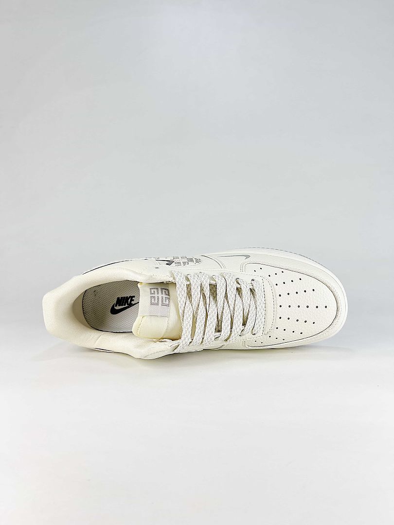Nike x Givenchy Air Force 1 07 Low WY0655-126 Monogram Graphic Sneakers White Gray