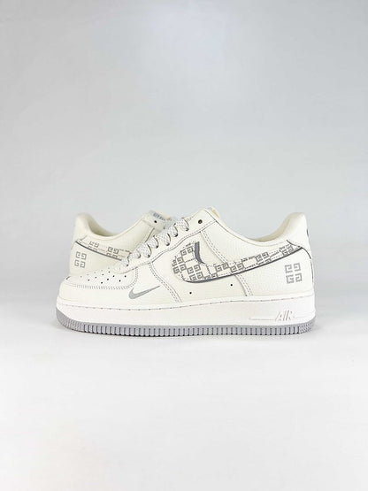 Nike x Givenchy Air Force 1 07 Low WY0655-126 Monogram Graphic Sneakers White Gray