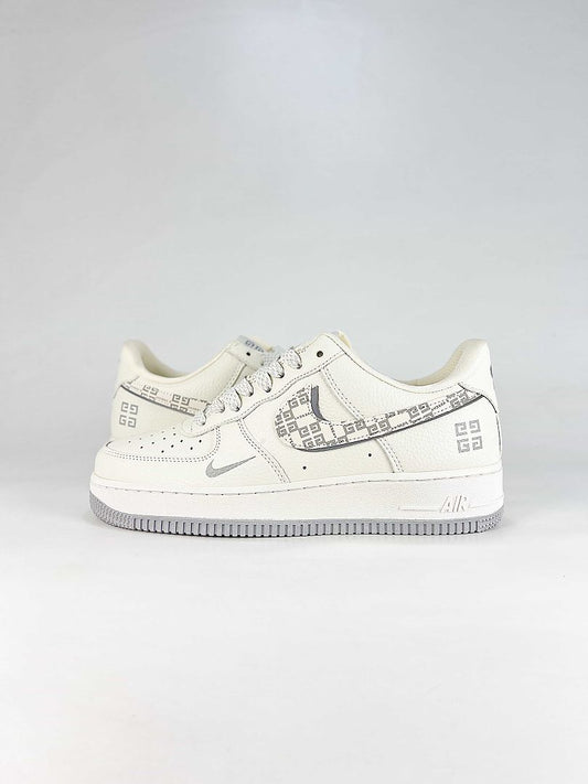 Nike x Givenchy Air Force 1 07 Low WY0655-126 Monogram Graphic Sneakers White Gray