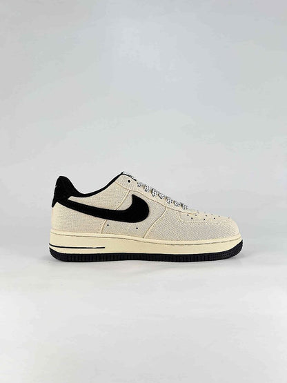 Nike Air Force 1 07 Low XX3168-153 Stussy Graphic Sneakers Cream Black