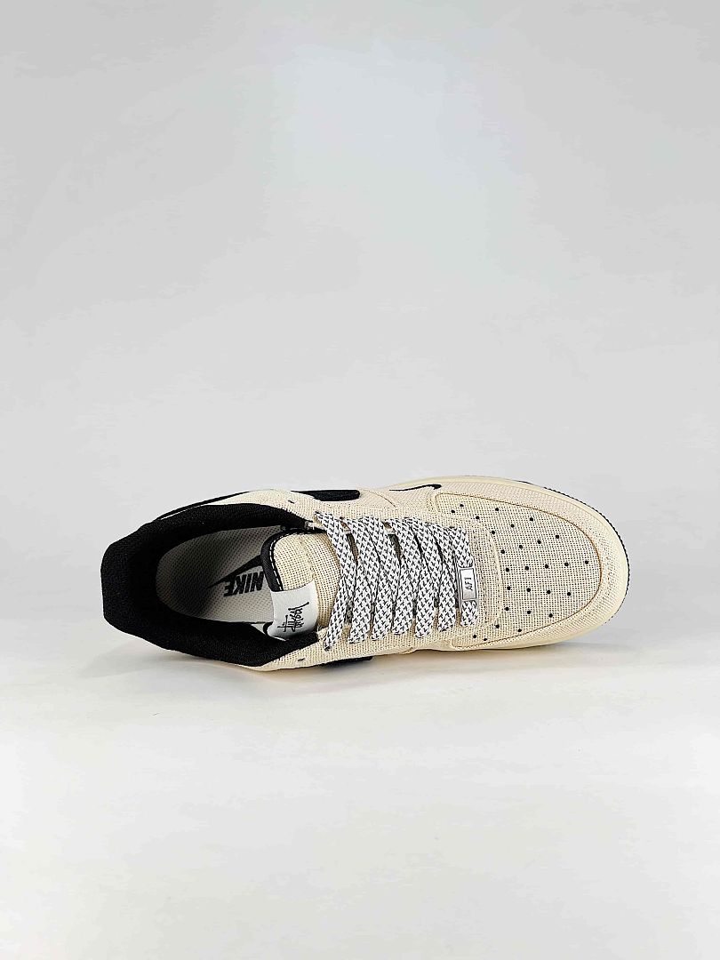 Nike Air Force 1 07 Low XX3168-153 Stussy Graphic Sneakers Cream Black