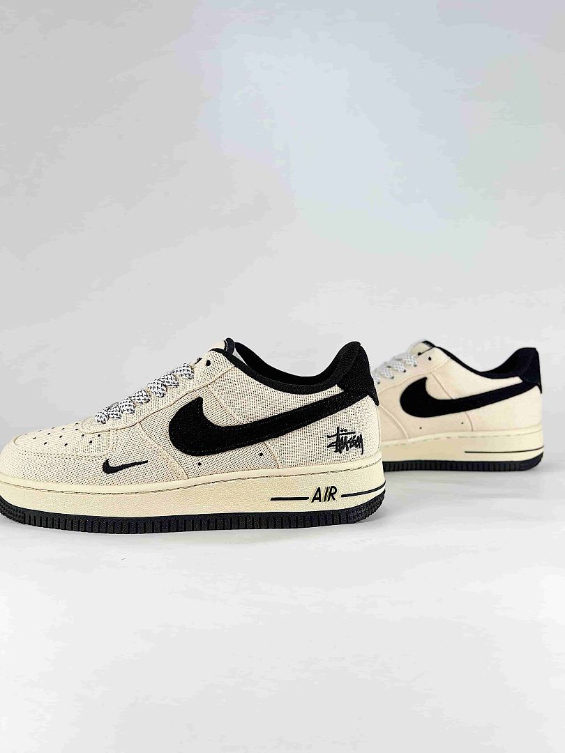Nike Air Force 1 07 Low XX3168-153 Stussy Graphic Sneakers Cream Black