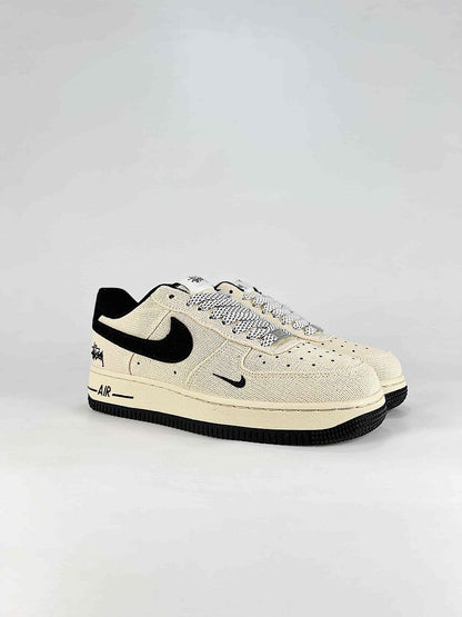 Nike Air Force 1 07 Low XX3168-153 Stussy Graphic Sneakers Cream Black