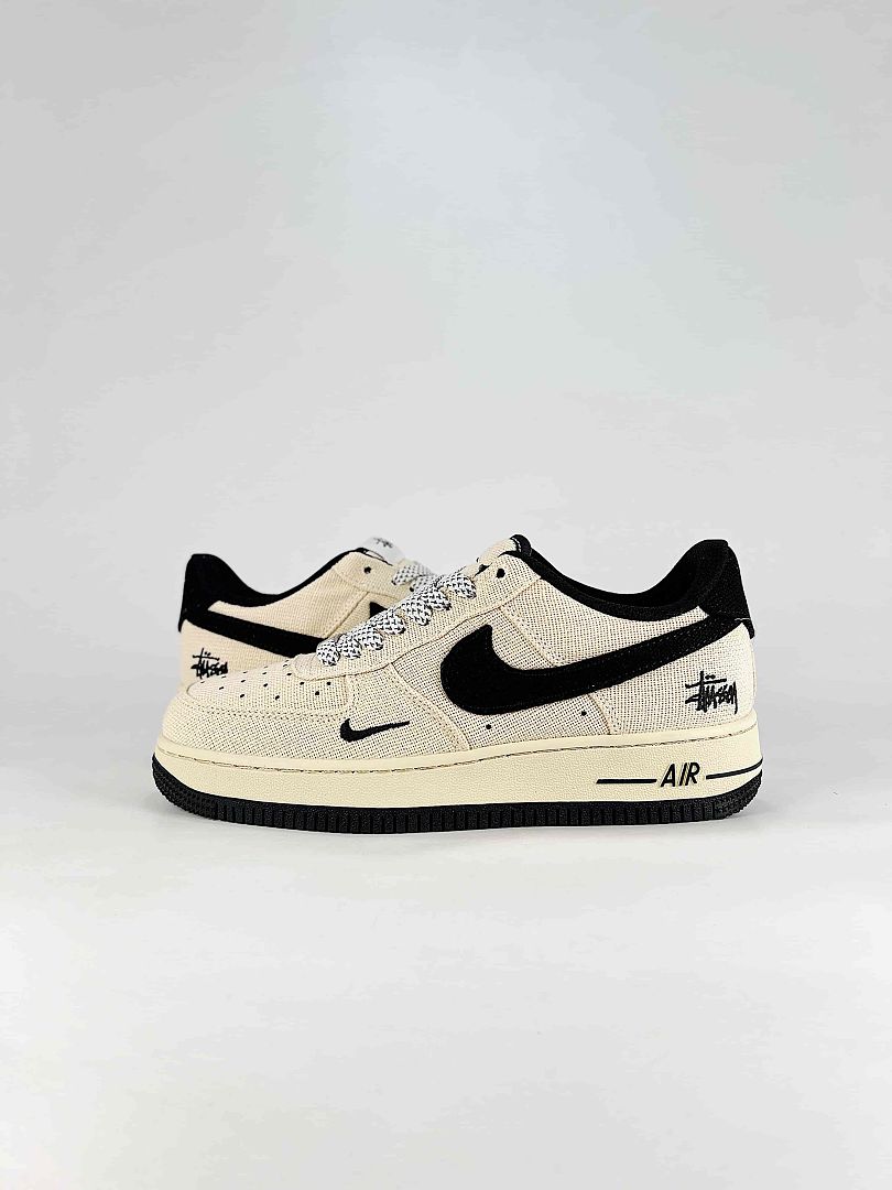 Nike Air Force 1 07 Low XX3168-153 Stussy Graphic Sneakers Cream Black