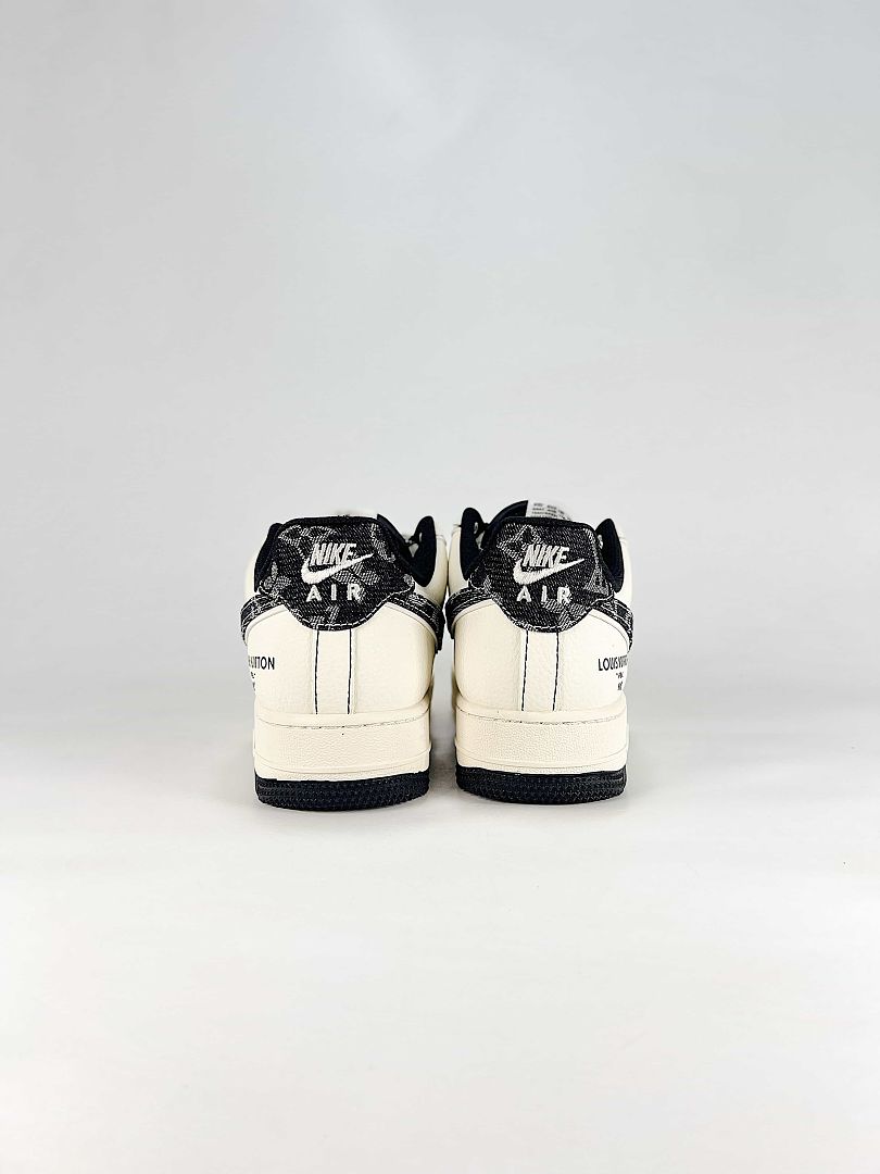 Nike x Louis Vuitton Air Force 1 07 Low YX5066-341 Monogram Graphic Sneakers Cream Black Red