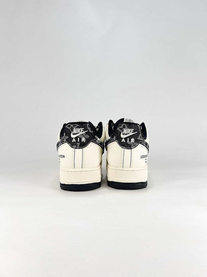 Nike x Louis Vuitton Air Force 1 07 Low YX5066-341 Monogram Graphic Sneakers Cream Black Red